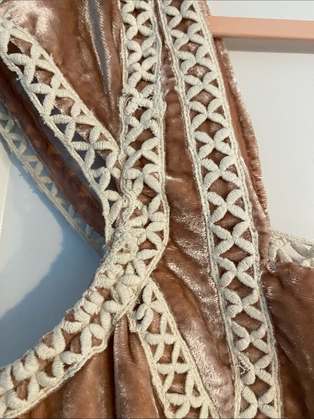 Free People Velvet Crochet-Trim Tank Top STUNNING $148 retail - Picture 3 of 7